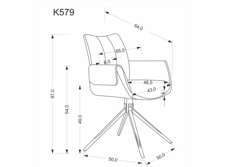 Jídelní otočná židle K579 - zelená
