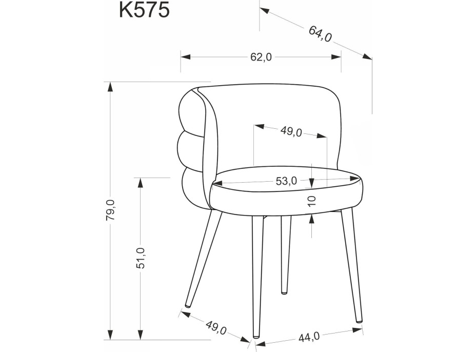 Jídelní židle K-575 - popelavě šedá