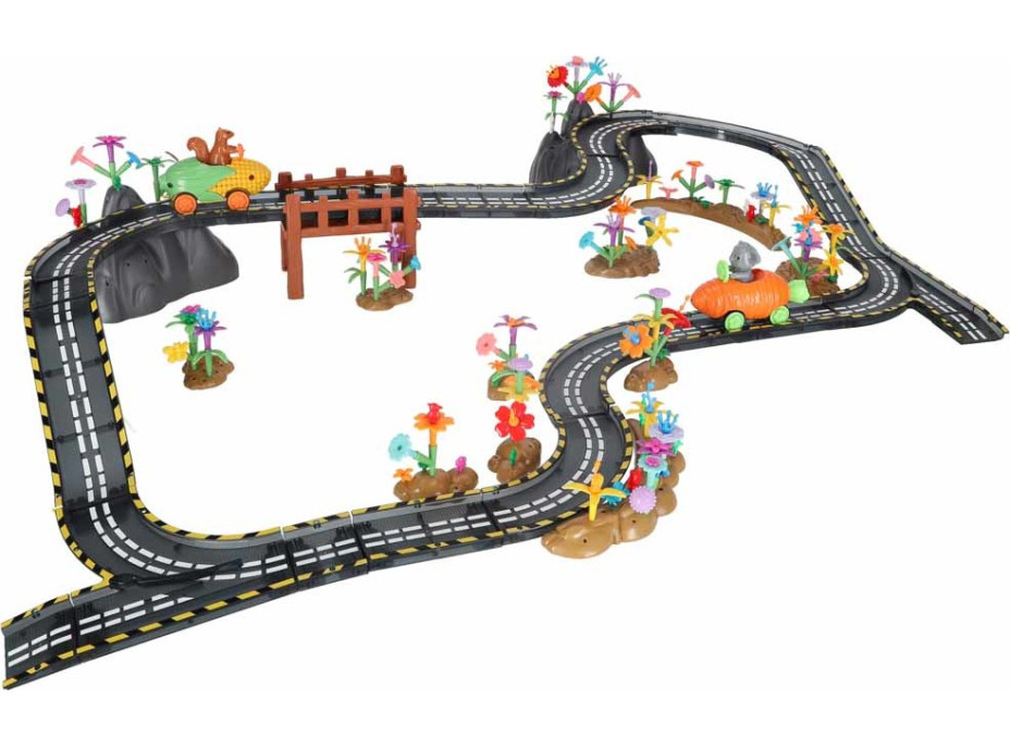 Magnetická závodní dráha - 2 svítící vozidla - 310 prvků