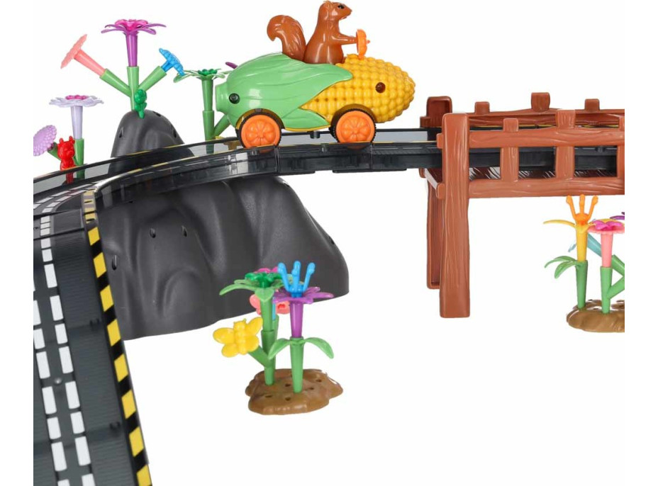 Magnetická závodní dráha - 2 svítící vozidla - 310 prvků