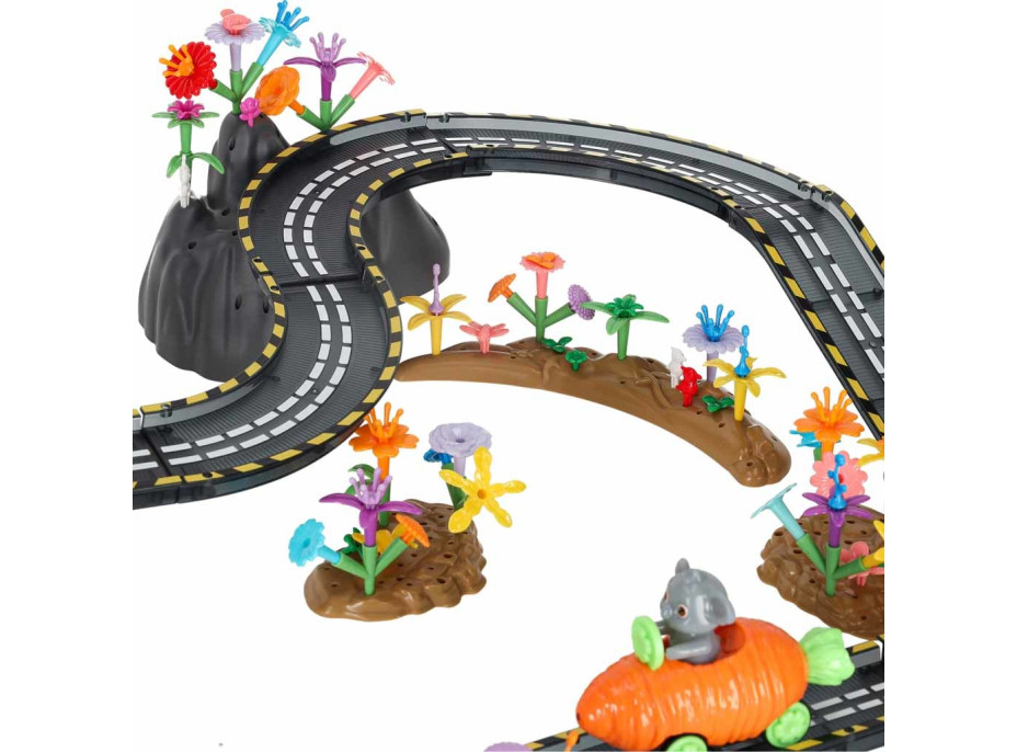 Magnetická závodní dráha - 2 svítící vozidla - 310 prvků