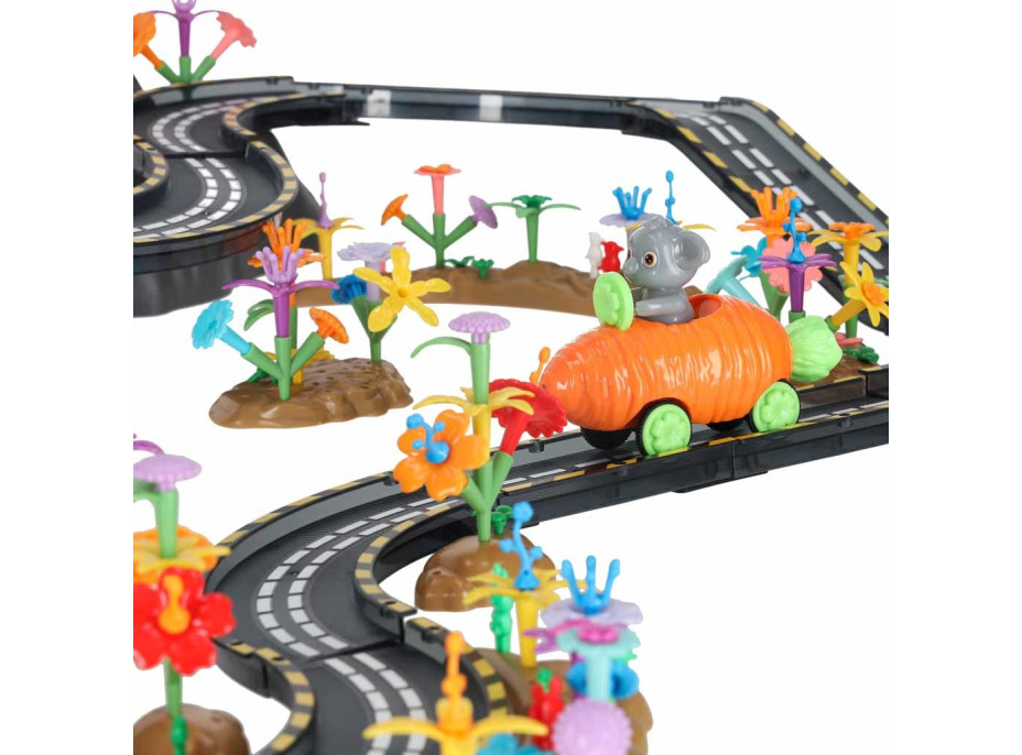 Magnetická závodní dráha - 2 svítící vozidla - 310 prvků