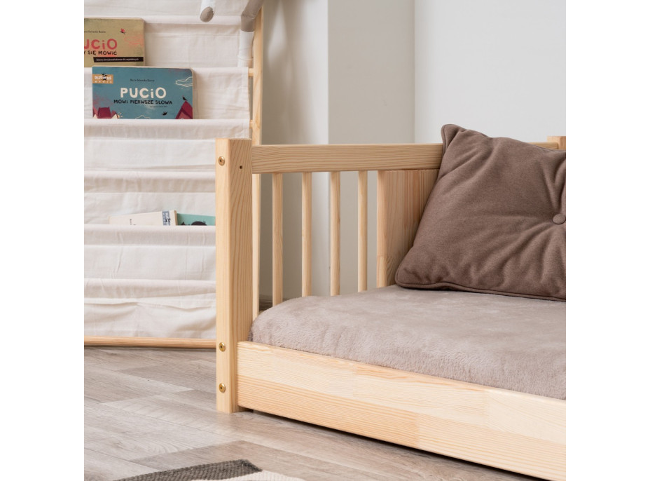 Dětská Montessori postel z masivu borovice LUNA - 190x90 cm