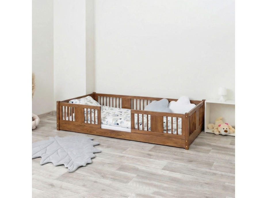 Dětská Montessori postel z masivu borovice LUNA - 160x80 cm