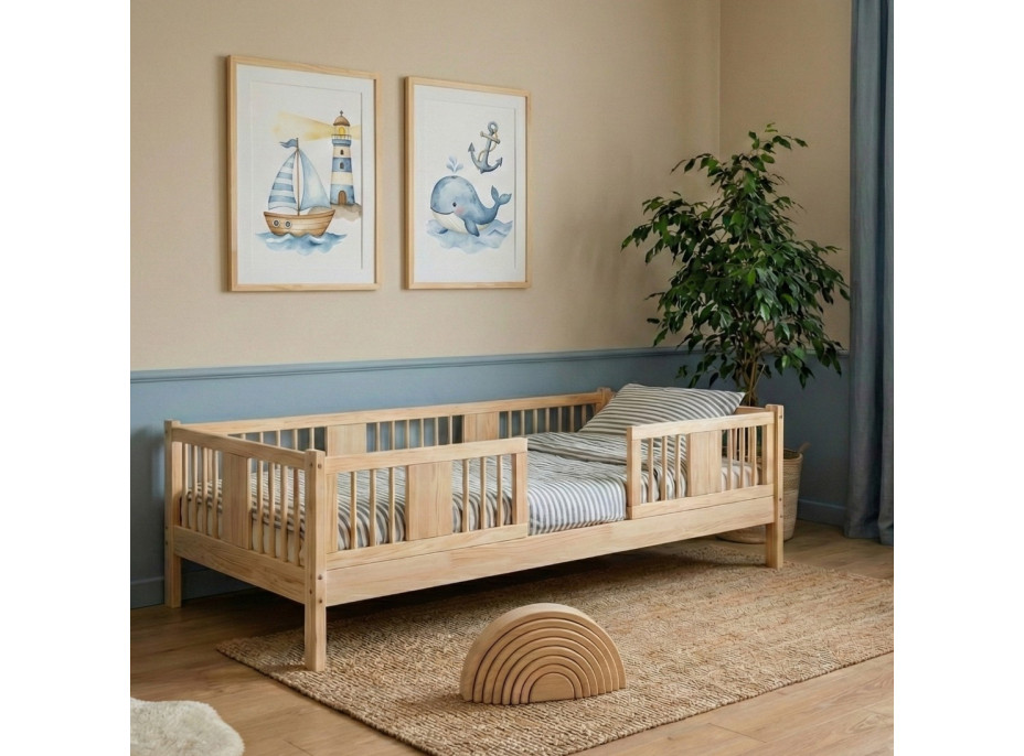 Dětská postel z masivu borovice LUNA 10 - 160x80 cm
