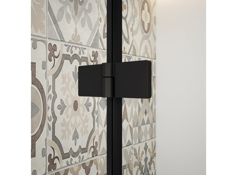 Gelco TRINITY BLACK obdélníkový sprchový kout 1100x800mm, čiré sklo, pravé GT5680-11CR-B