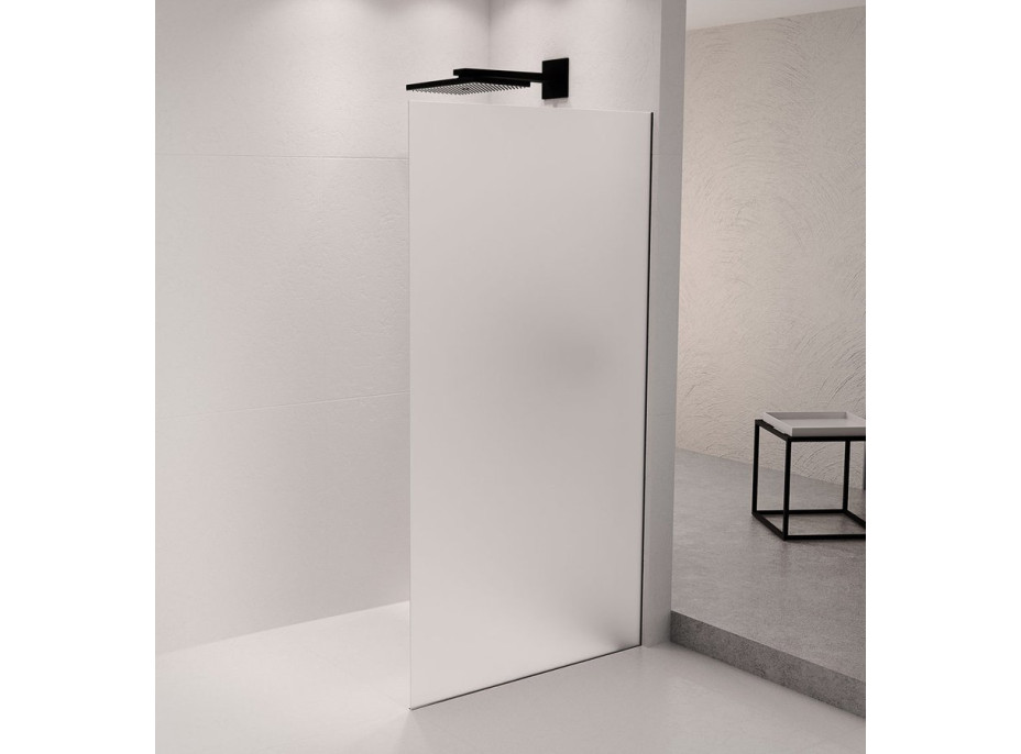 Polysan ARCHITEX sada pro uchycení skla podlaha-stěna se spádovou lištou, 1615x2105mm, pravá, černá mat AX2116BR