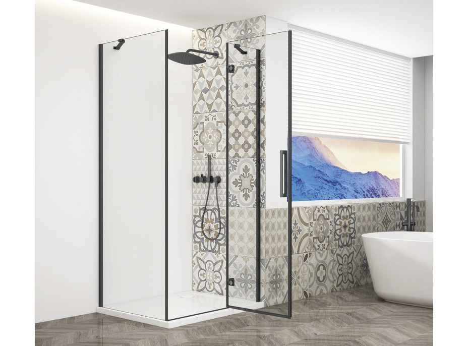 Gelco TRINITY BLACK obdélníkový sprchový kout 1100x900mm, čiré sklo, pravé GT5690-11CR-B