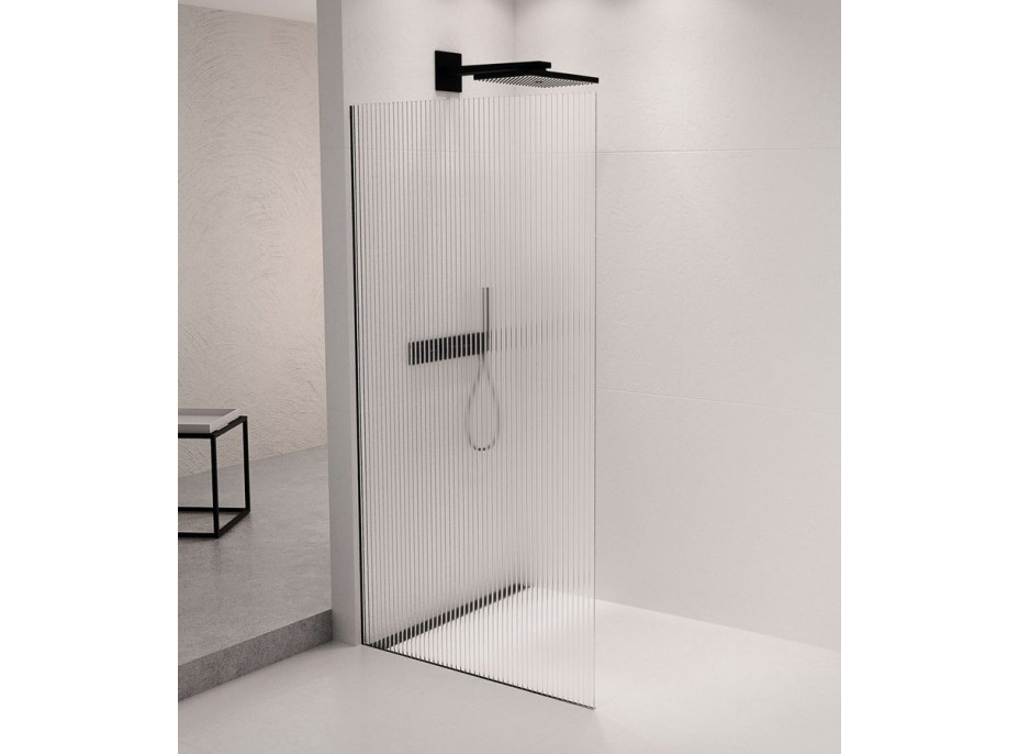 Polysan ARCHITEX sada pro uchycení skla podlaha-stěna se spádovou lištou, 1615x2105mm, levá, černá mat AX2116BL