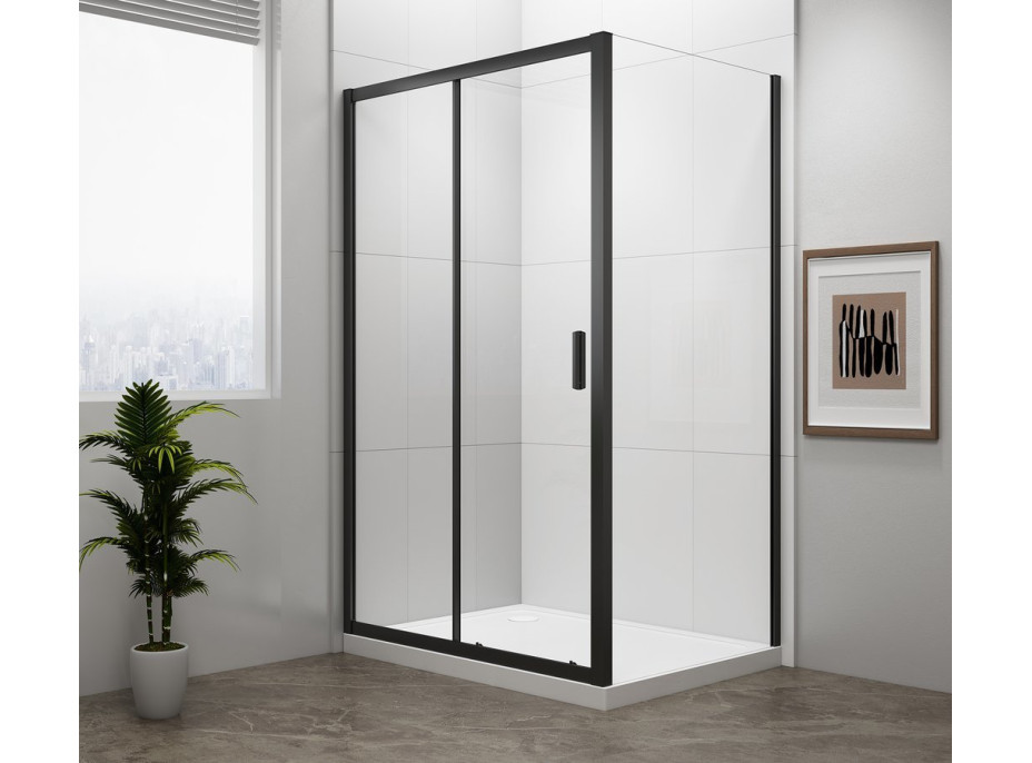 Polysan EASY BLACK obdélníkový sprchový kout 1000x800mm, čiré sklo L/P varianta EL1015B-02