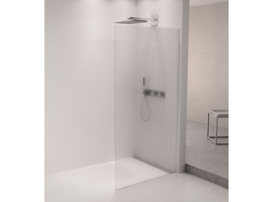 Polysan ARCHITEX sada pro uchycení skla podlaha-stěna se spádovou lištou, 1615x2105mm, pravá, leštěný hliník AX2116R