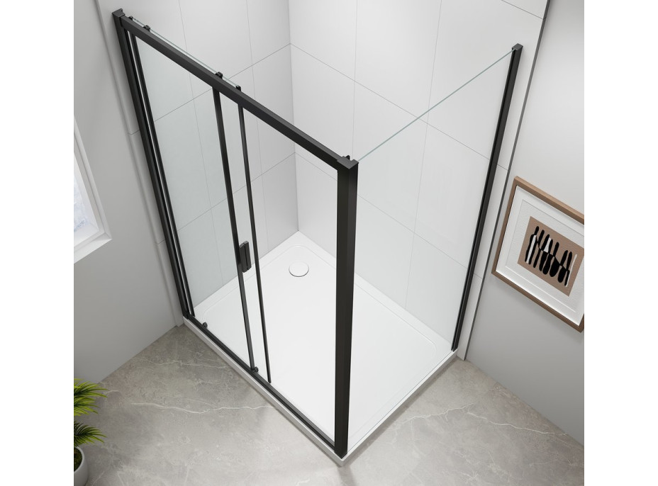 Polysan EASY BLACK obdélníkový sprchový kout 1000x800mm, čiré sklo L/P varianta EL1015B-02