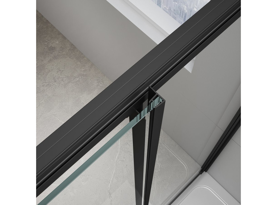 Polysan EASY BLACK obdélníkový sprchový kout 1000x800mm, čiré sklo L/P varianta EL1015B-02