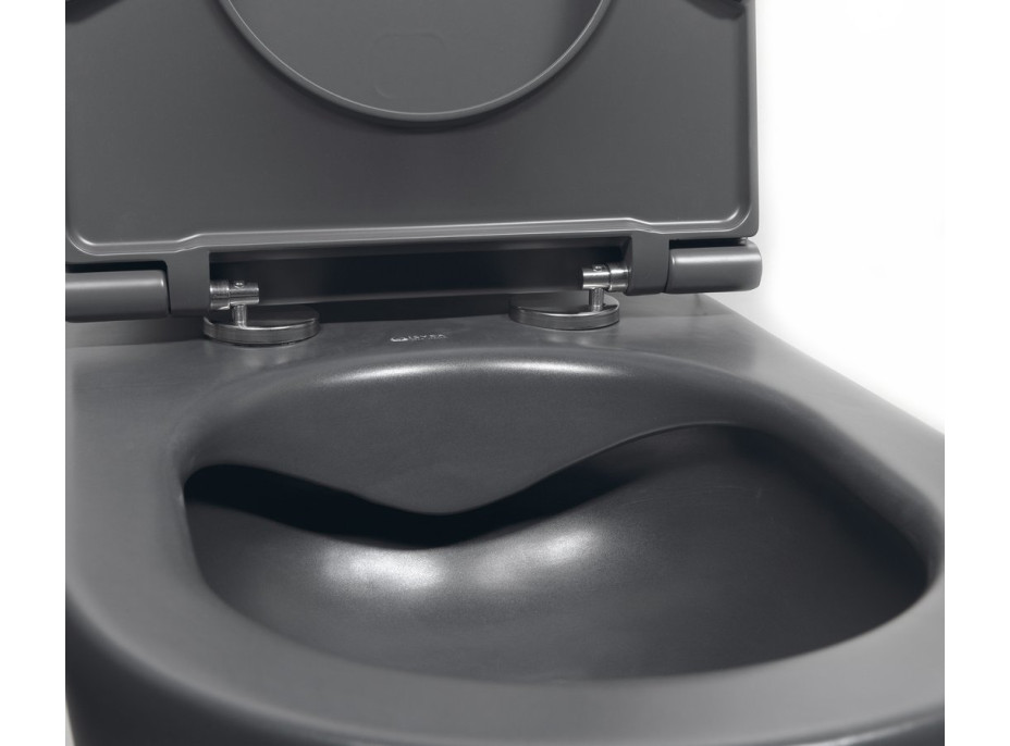 Isvea INFINITY závěsná WC mísa, Rimless, 36, 5x53cm, antracit 10NF02005-2C