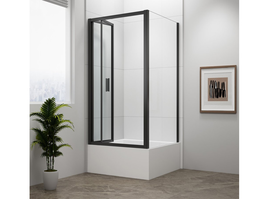 Polysan DEEP BLACK obdélníkový sprchový kout 1000x900mm L/P varianta, čiré sklo MD1910B-02