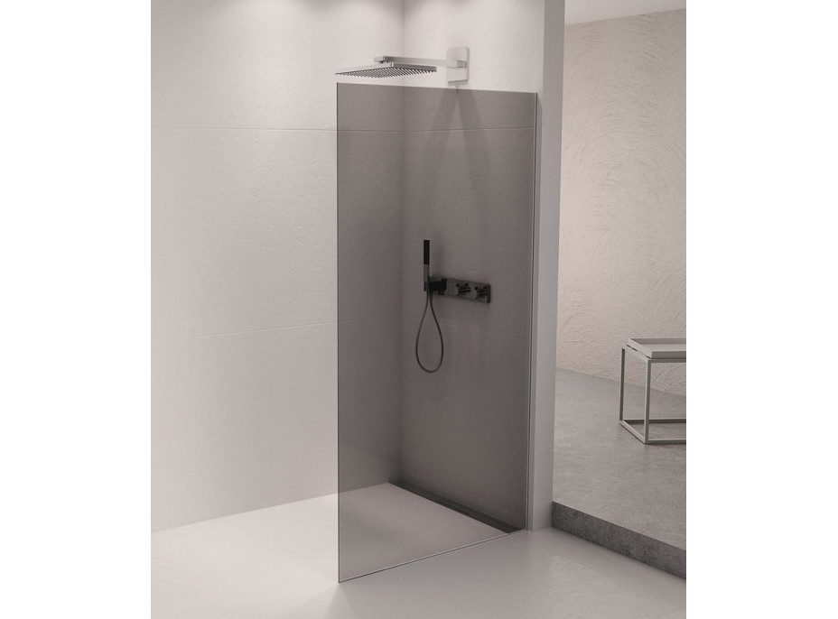 Polysan ARCHITEX sada pro uchycení skla podlaha-stěna se spádovou lištou, 1615x2105mm, pravá, leštěný hliník AX2116R