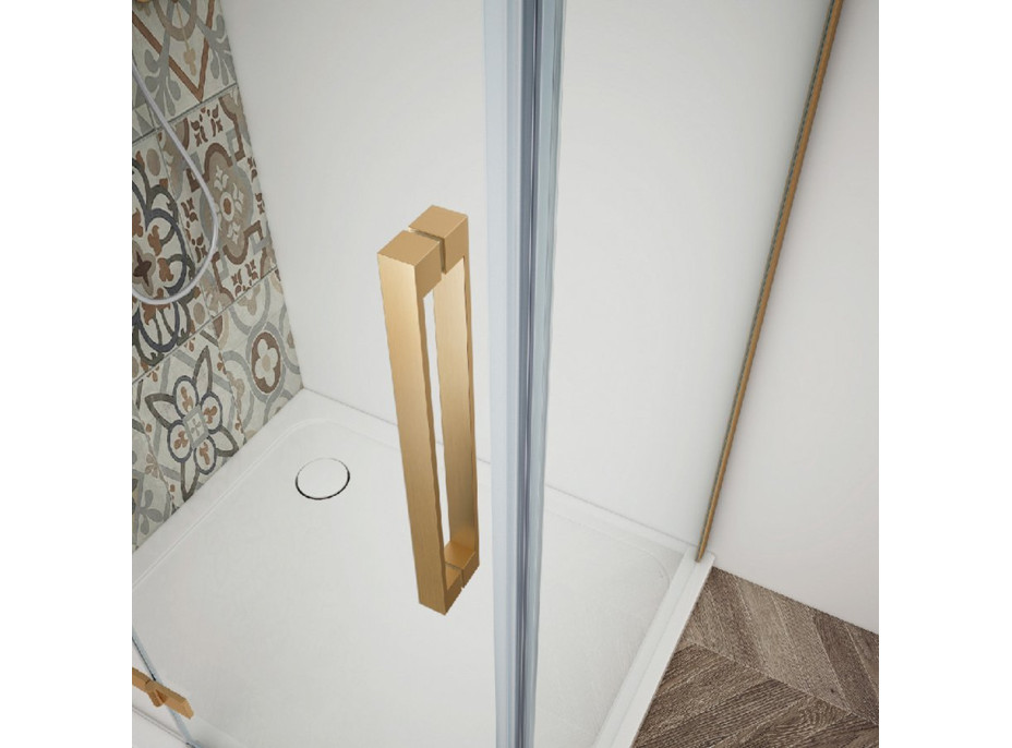 Gelco TRINITY GOLD MATT obdélníkový sprchový kout 1100x900mm, matné sklo, pravé GT5690-11MR-G