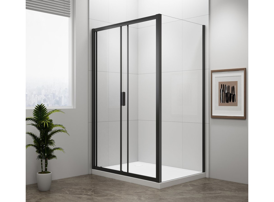 Polysan EASY BLACK obdélníkový sprchový kout 1000x800mm, čiré sklo L/P varianta EL1015B-02