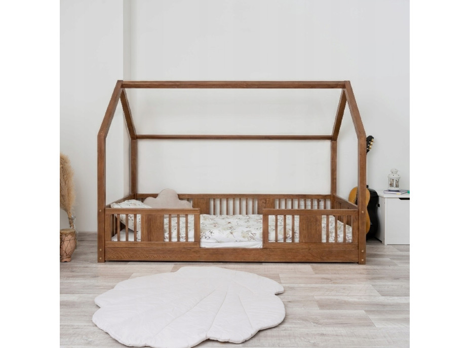 Dětská domečková Montessori postel z masivu borovice LUNA L - 180x80 cm