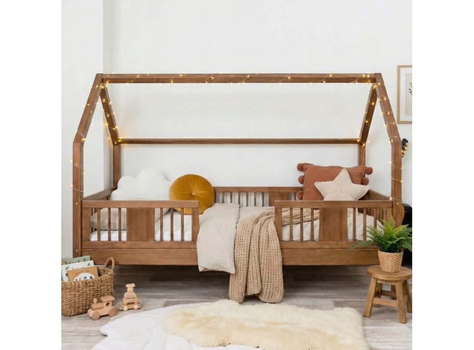 Dětská domečková postel z masivu borovice LUNA L 20 - 200x90 cm