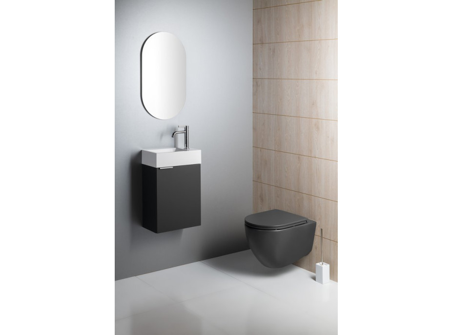 Isvea INFINITY závěsná WC mísa, Rimless, 36, 5x53cm, antracit 10NF02005-2C
