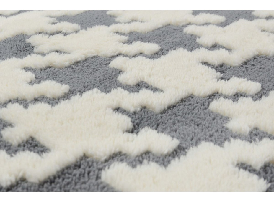 Plyšový koberec 3D Home - Clover - šedý, 140x200 cm