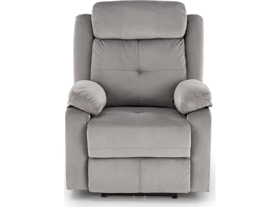 Elektrické polohovací křeslo LORIS - čalouněné látkou - popelavě šedé