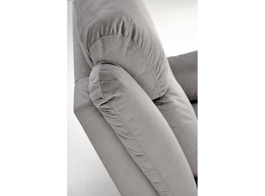 Elektrické polohovací křeslo LORIS - čalouněné látkou - popelavě šedé