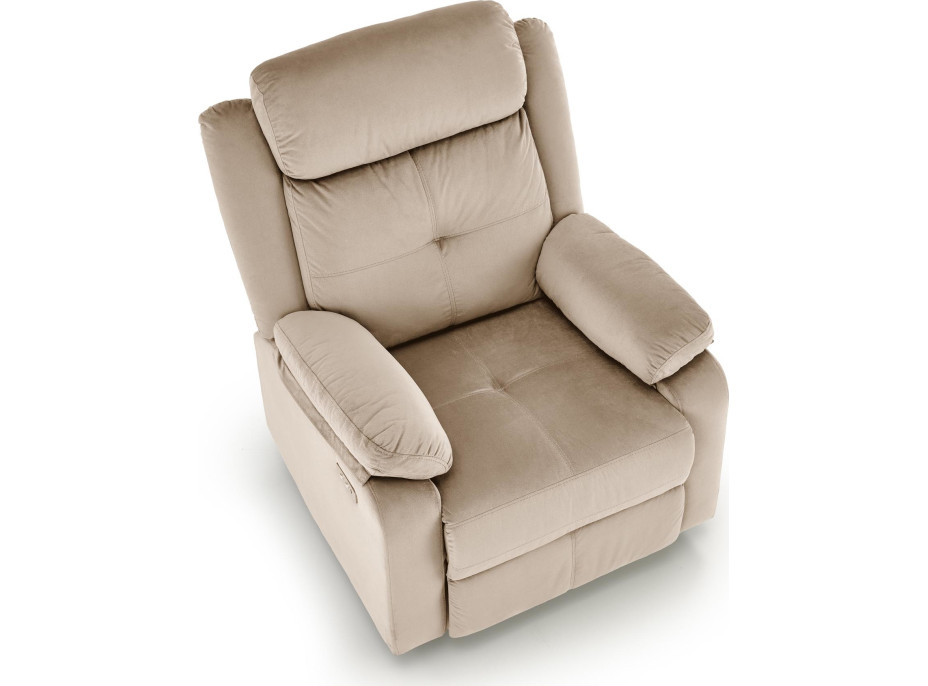 Elektrické polohovací křeslo LORIS - čalouněné látkou - béžové