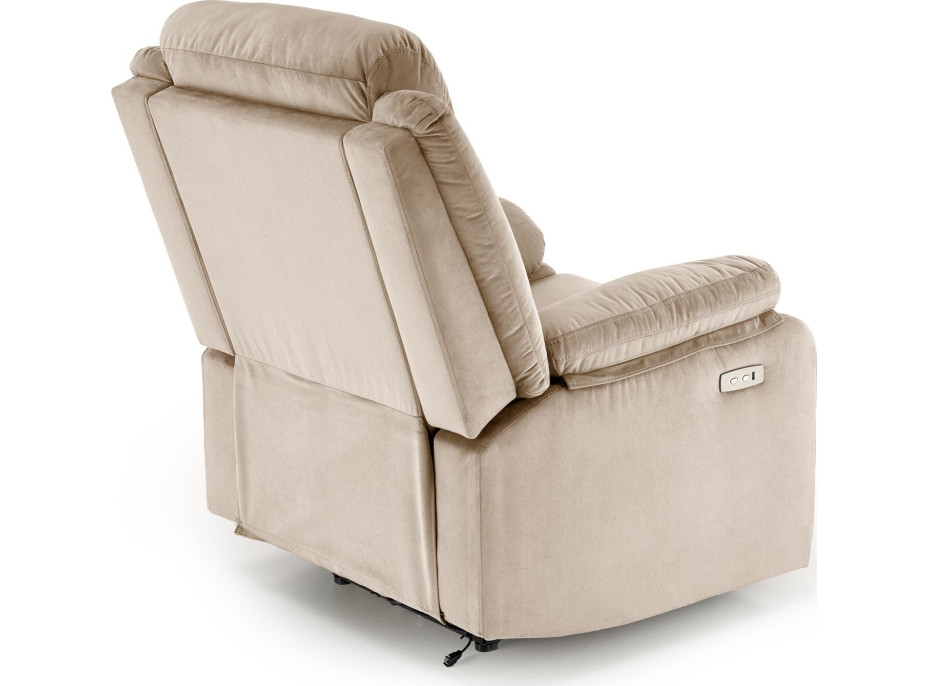 Elektrické polohovací křeslo LORIS - čalouněné látkou - béžové