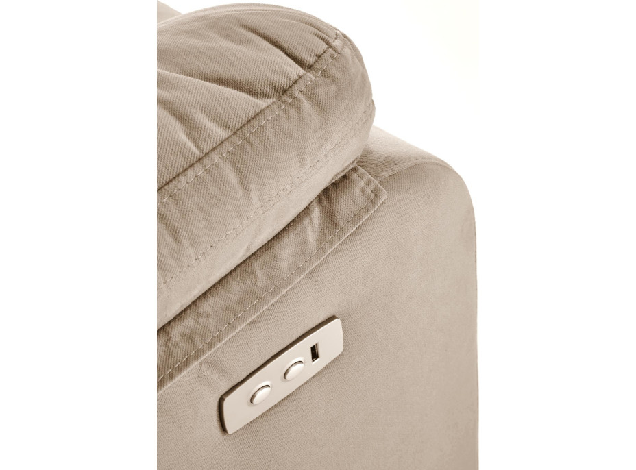 Elektrické polohovací křeslo LORIS - čalouněné látkou - béžové