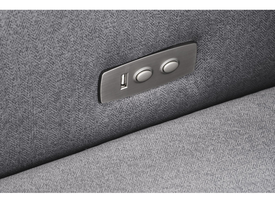 Elektrické polohovací křeslo GELATO - čalouněné látkou - popelavě šedé