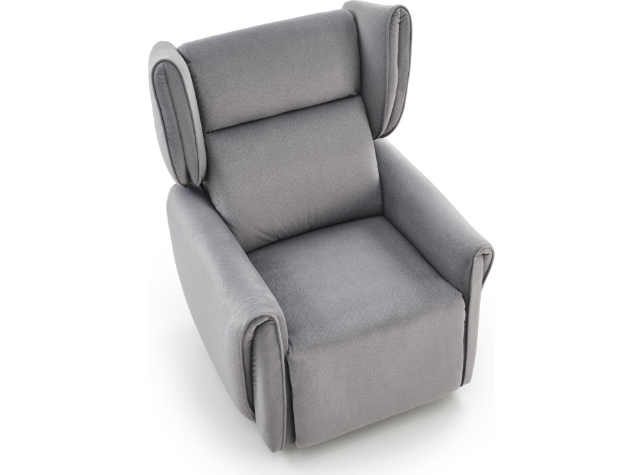 Elektrické polohovací křeslo GELATO - čalouněné látkou - popelavě šedé