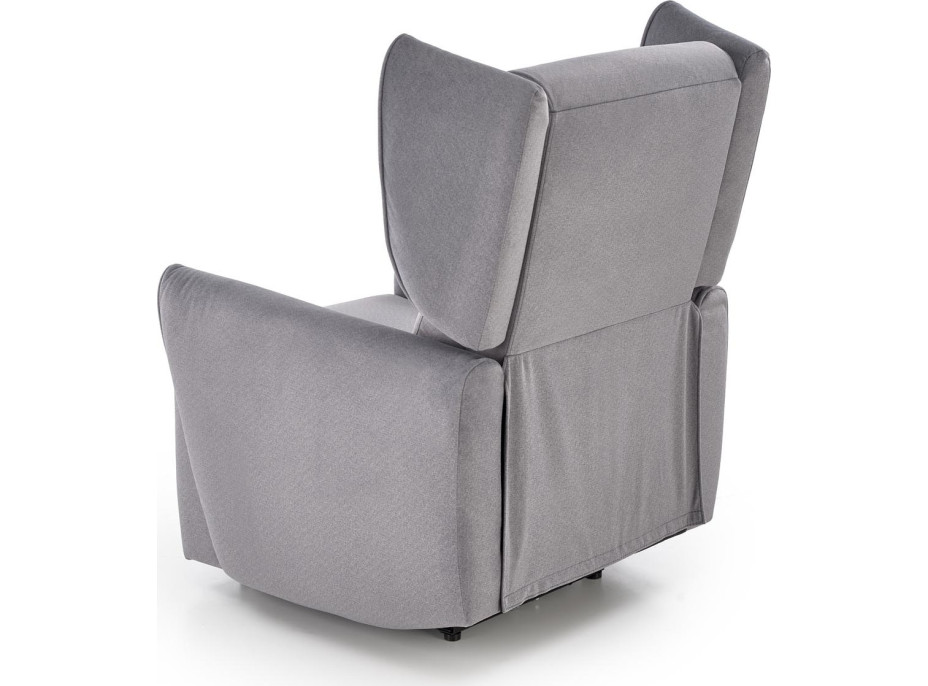 Elektrické polohovací křeslo GELATO - čalouněné látkou - popelavě šedé