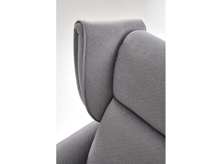 Elektrické polohovací křeslo GELATO - čalouněné látkou - popelavě šedé