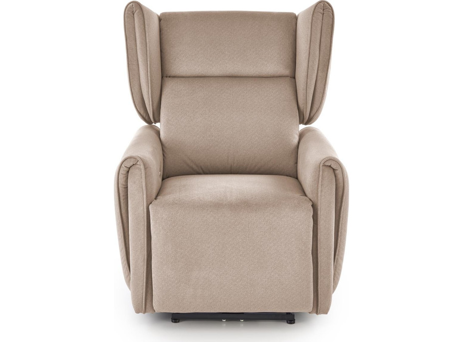 Elektrické polohovací křeslo GELATO - čalouněné látkou - béžové