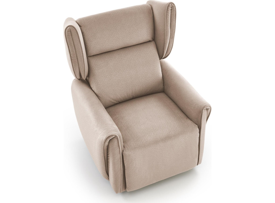 Elektrické polohovací křeslo GELATO - čalouněné látkou - béžové