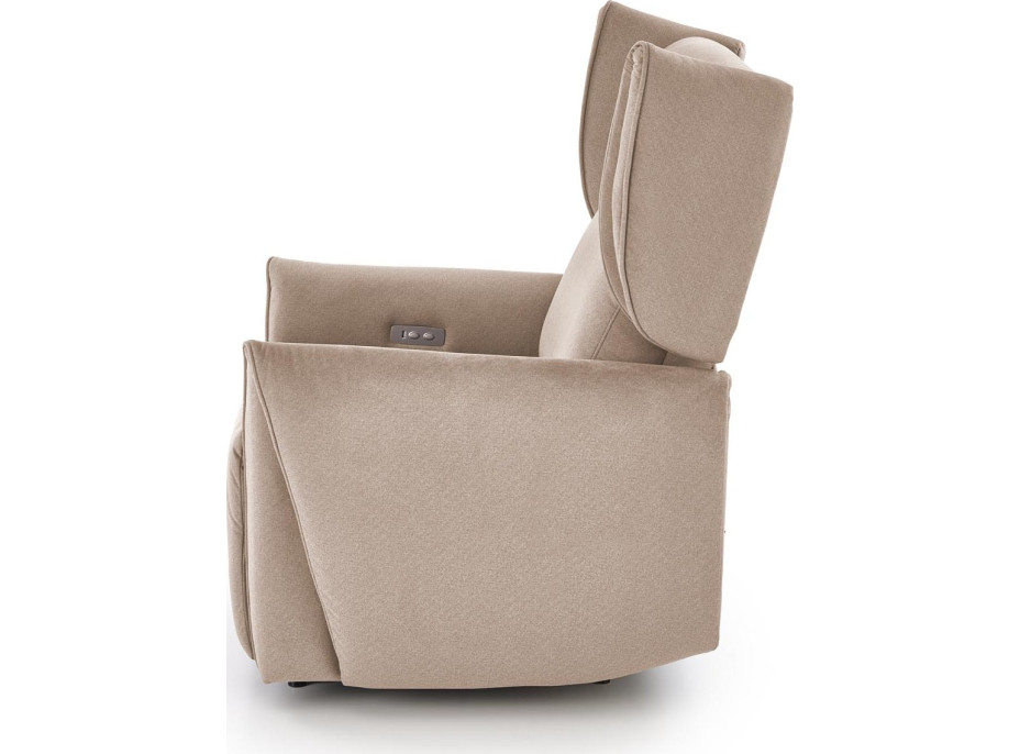 Elektrické polohovací křeslo GELATO - čalouněné látkou - béžové