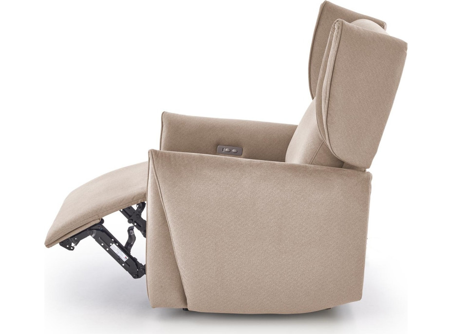 Elektrické polohovací křeslo GELATO - čalouněné látkou - béžové