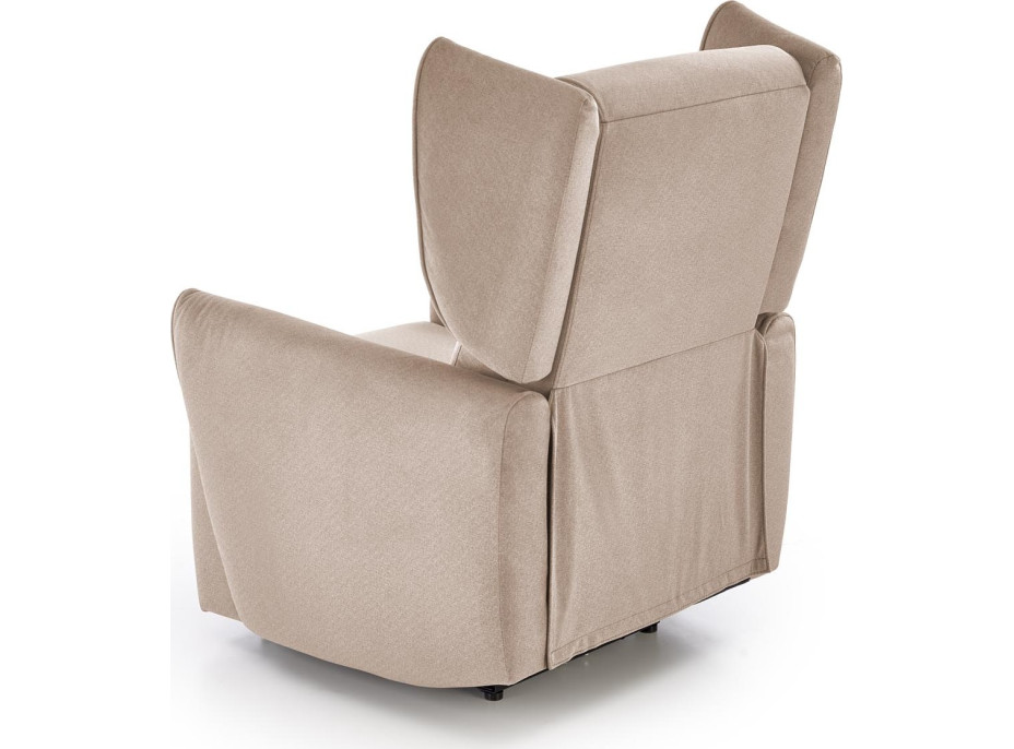 Elektrické polohovací křeslo GELATO - čalouněné látkou - béžové