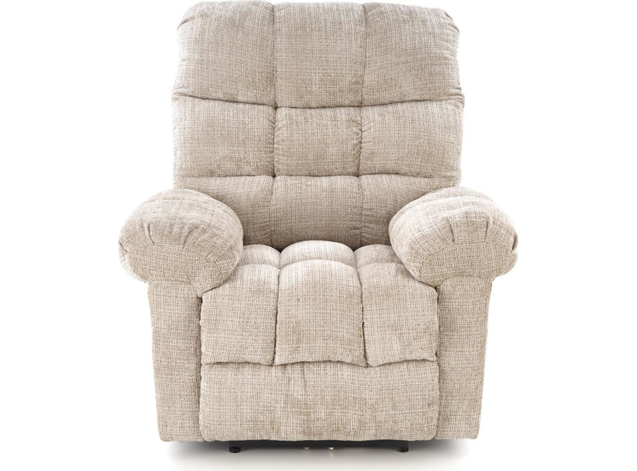 Elektrické polohovací křeslo AMORE - čalouněné látkou - béžové