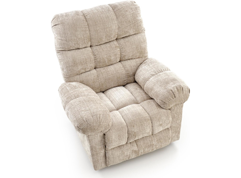 Elektrické polohovací křeslo AMORE - čalouněné látkou - béžové