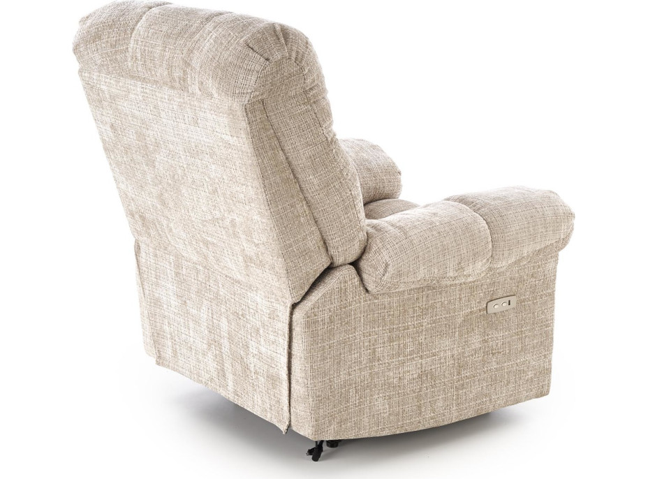 Elektrické polohovací křeslo AMORE - čalouněné látkou - béžové