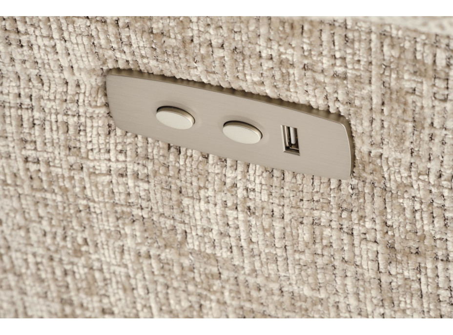 Elektrické polohovací křeslo AMORE - čalouněné látkou - béžové