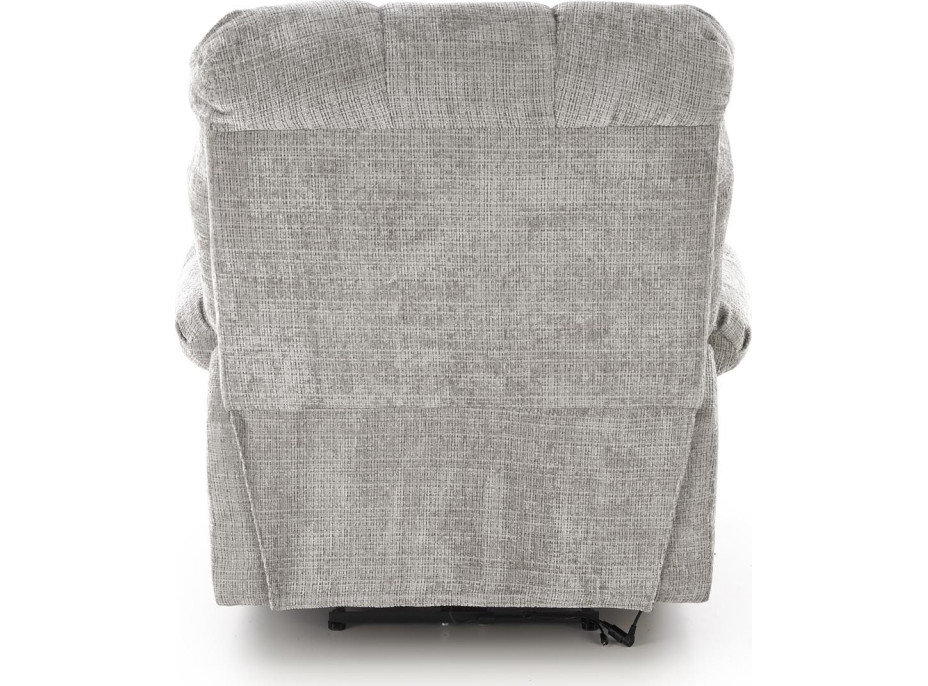 Elektrické polohovací křeslo AMORE - čalouněné látkou - popelavě šedé