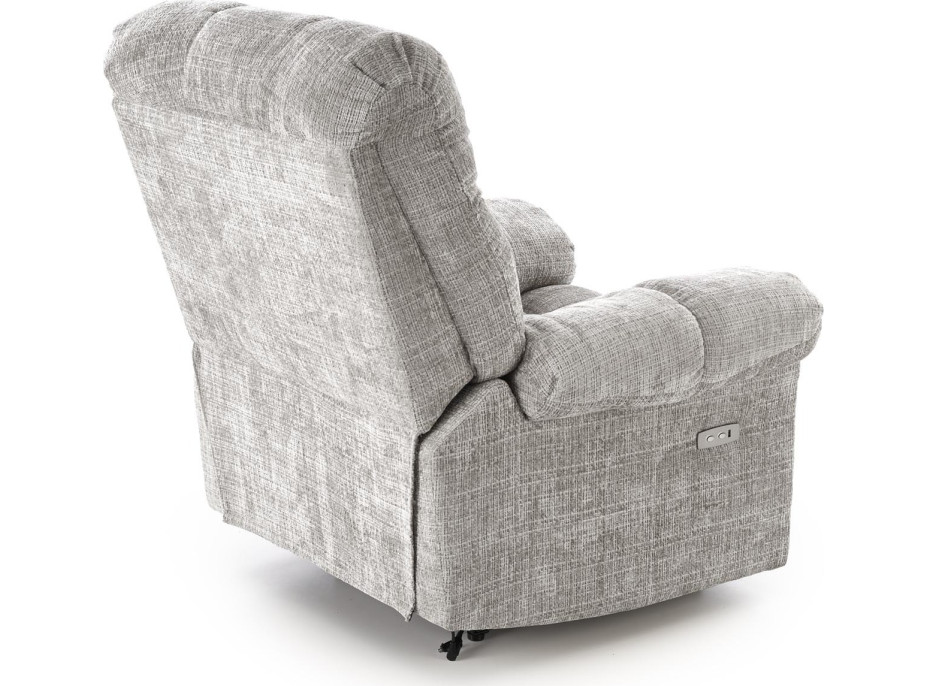 Elektrické polohovací křeslo AMORE - čalouněné látkou - popelavě šedé