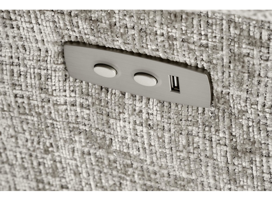 Elektrické polohovací křeslo AMORE - čalouněné látkou - popelavě šedé