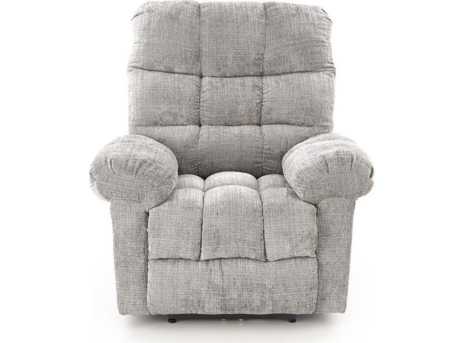 Elektrické polohovací křeslo AMORE - čalouněné látkou - popelavě šedé