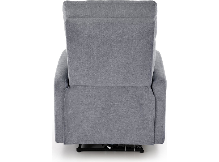 Elektrické polohovací křeslo CARINIO - čalouněné látkou - popelavě šedé