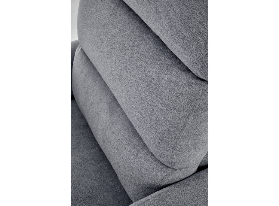 Elektrické polohovací křeslo CARINIO - čalouněné látkou - popelavě šedé